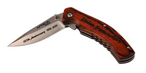 Knife-Wood Handled Linear Lock Blade